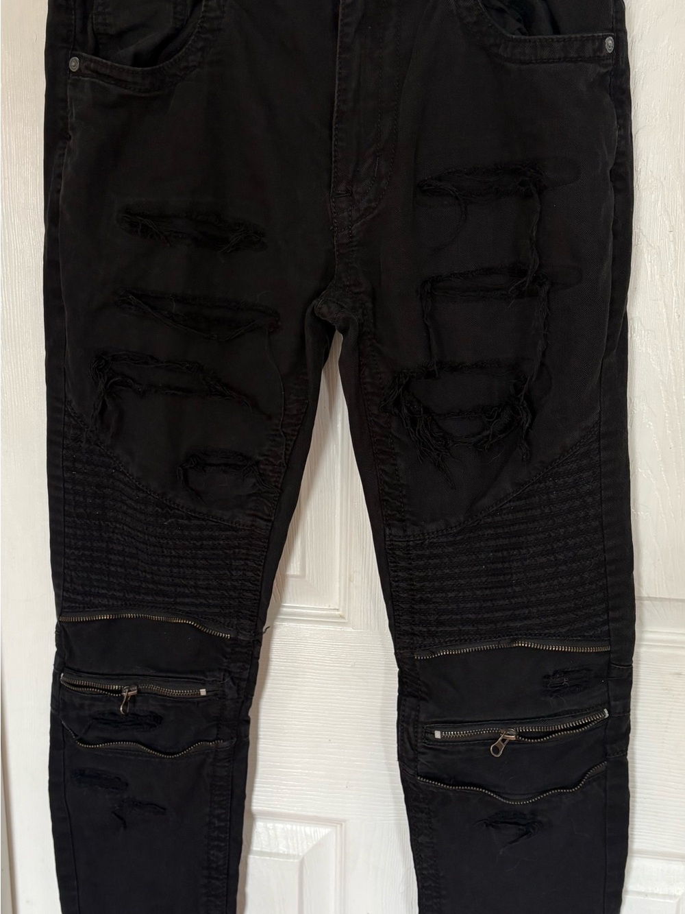 Men's Skinny Ripped Jeans - Black